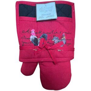🐓 La Gourmet Collection Oven Mitt & Pot Holder Set – Rooster Design (2-Piece)